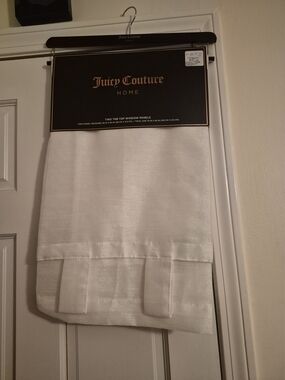 Juicy Couture White Shiny Tab-Top Window Panels 38x84